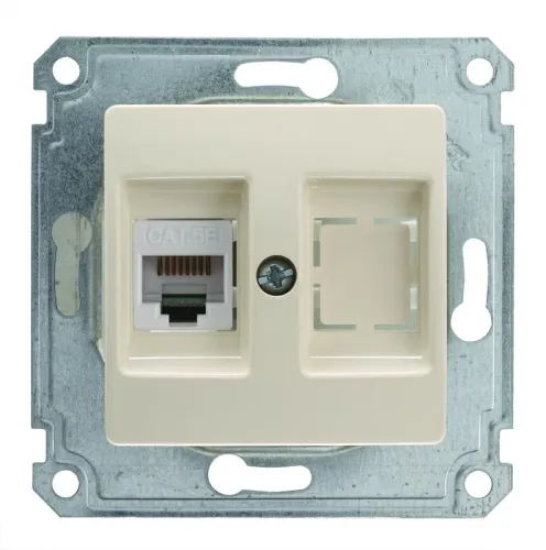 Механизм с панелью двойн. комп. розетки (1шт Cat 5) Makel 30010035
