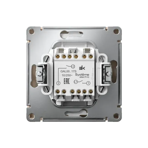 Выключатель кнопочный 2-кл. ArtGallery 10AX быстрозажим. клем. механизм песочн. SE GAL001217S фото 3