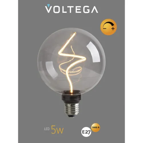 Лампа светодиодная филаментная Loft 271 G125 5Вт 1800К E27 DIM Voltega 8559 фото 8