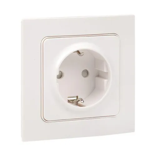 Розетка 1-м СП Стокгольм 16А IP20 с заземл. защ. шторки бел. PROxima EKF EXR16-028-10 фото 3