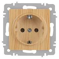 Розетка 1-м СП Accent 6-202-11 16А IP20 250В 2P+E Schuko сосна Intro Б0063706