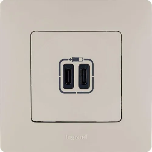 Устройство зарядное Etika с 2-мя USB разъемами C и C 240В/5В 3000мА сл. кость IEK 672335 фото 2