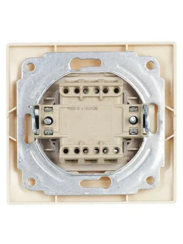 Переключатель проходной 1-кл. СП Кварта 10А IP20 ВСп10-1-0-ККм крем. GENERICA EVK12-K33-10-DM фото 2