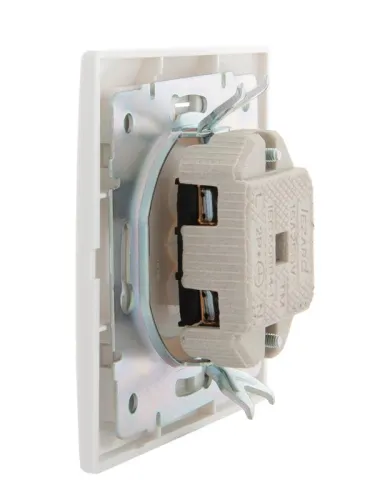 Розетка 1-м СП Mira 16А IP20 без заземл. с бел. вставкой керамика бел. LEZARD 701-0202-121 фото 3