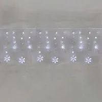 Гирлянда светодиодная "Бахрома" со снежинками 2.4х0.9м 150LED бел. 7.5Вт 230В IP20 с контроллером 8 режимов Neon-Night 255-075