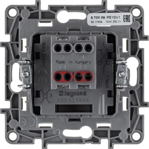 Переключатель перекрестный 1-кл. СП Etika 10А IP20 250В 10AX винтов. клеммы механизм бел. Leg 672209 фото 3