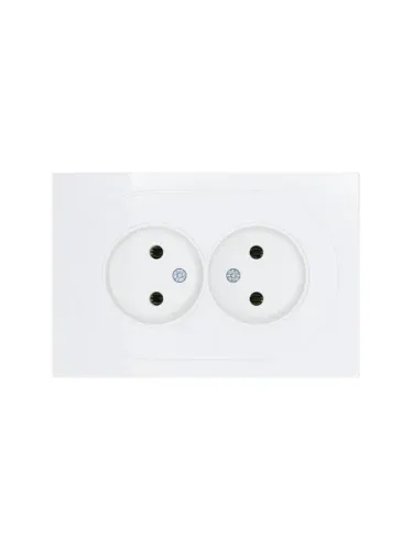 Розетка 2-м СП OSEN без заземл. ПБТ белая LEZARD 743-0200-128B