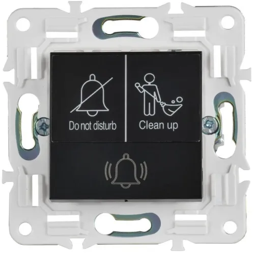 Кнопка звонка SKANDY 10А SK-V17Bl для отелей с индикацией черн. IEK SK-V14-2-10-K02 фото 3