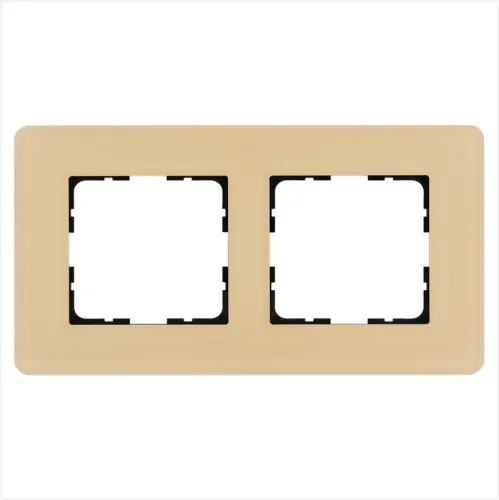 Рамка 2-м G-Glass закругленная стекло матов. тауп Jasmart G1002GT-RM