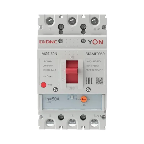 Выключатель автоматический MGS160 3P 40-50A 36kA YON MGS160N-3TAMF0050 фото 2