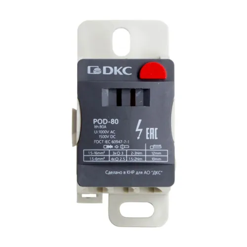 Блок распределительный винтовой зажим 3х16кв.мм 4х6кв.мм DKC POD-80 фото 2