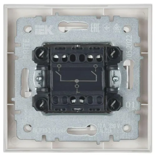 Выключатель 2-кл. СП BRITE ВСР10-2-0-БрБ 10А в сборе бел. IEK BR-V20-0-10-K01-F фото 6