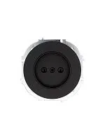 Розетка 1-м СП OSEN без заземл. ПБТ механизм черн. бархат LEZARD 743-4288-121B