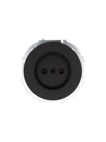 Розетка 1-м СП OSEN без заземл. ПБТ механизм черн. бархат LEZARD 743-4288-121B