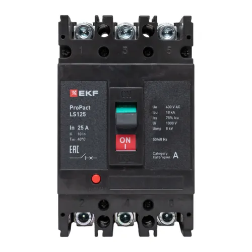 Выключатель автоматический 3п 25А 18кА LS125 ProPact EKF mccb-125-18-3-25-ls фото 6