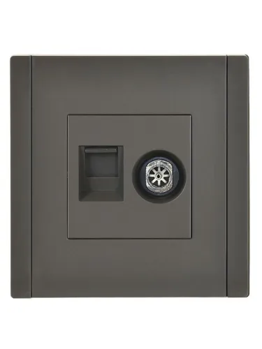 Розетка 2-м TV+RJ45 кат.6 FORTE&PIANO FP337 сер. IEK FP-AK20-2-K03 фото 2