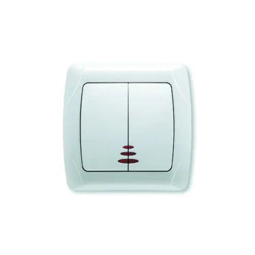 Выключатель 2-кл. СП Carmen с индикацией бел. Vi-ko 90561050