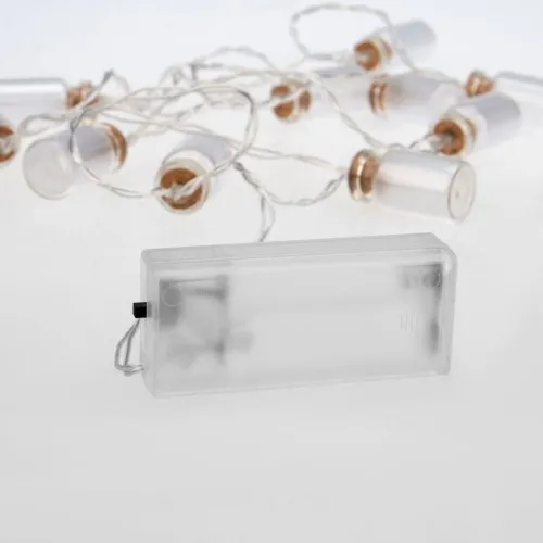 Гирлянда светодиодная "Баночки" 1.5м 10LED тепл. бел. 0.1Вт IP20 провод ПВХ прозр. элементы питания 2хAA (не в компл.) Neon-Night 303-096 фото 2
