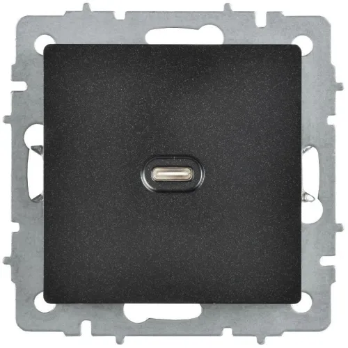 Розетка СП BRITE USB C 65Вт высокоскор. заряд. РЮ12-1-БрЧ черн. IEK BR-U13-065-K02 фото 2