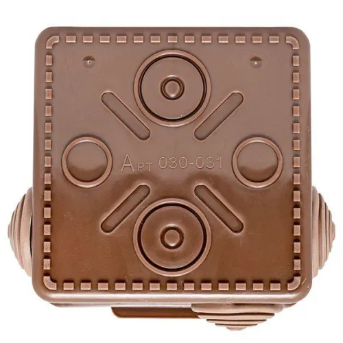 Коробка распаячная КМР-030-031 с крышкой 80х80х50 7 мембранных вводов IP54 темн. дерево PROxima EKF plc-kmr-030-031-t фото 5