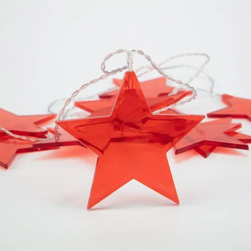 Гирлянда светодиодная "Звездопад" 2.25м 10LED красн. тепл. бел. 0.1Вт IP20 провод ПВХ прозр. элементы питания 2хAA (не в компл.) Neon-Night 304-002