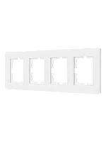 Рамка 4-местн. гориз. VESNA стекло белый матов. LEZARD 742-5380-149