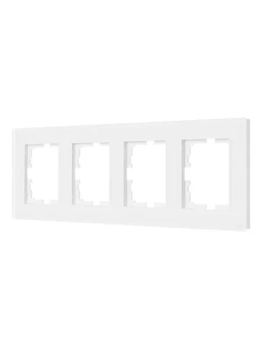 Рамка 4-местн. гориз. VESNA стекло белый матов. LEZARD 742-5380-149