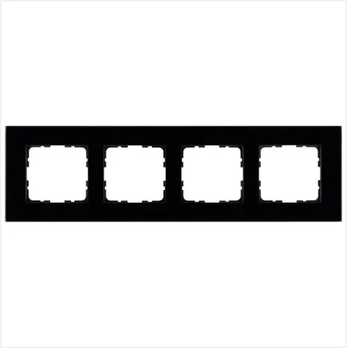 Рамка 4-м G-Glass стекло черн. Black Glass Jasmart G1004GB