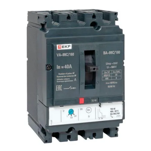 Выключатель автоматический 3п 160/40А 36кА ВА-99C Compact NS PROxima EKF mccb99C-160-40