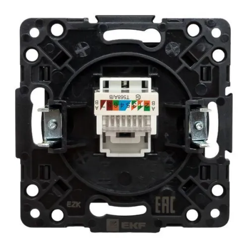 Розетка компьютерная 1-м Стокгольм RJ45 механизм черн. PROxima EKF EZK01-035-10 фото 4