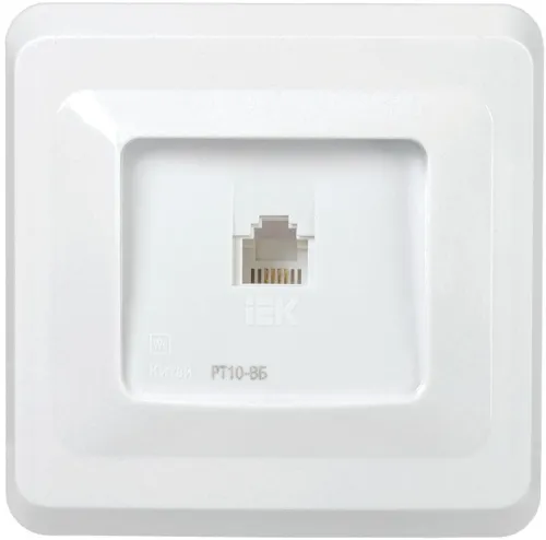 Розетка телефонная 1-м СП Вега РТ10-ВБ RJ11 бел. GENERICA ETV10-K01-DM