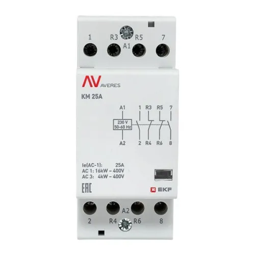 Контактор модульный КМ 25А 2NC+2NO 230В AC (2 мод.) AVERES EKF km-av-2-25-22-230V фото 4
