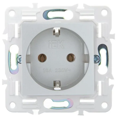 Розетка SKANDY 16А с заземл. без защ. шторок SK-R05S серебр. IEK SK-R11-16-K23 фото 2