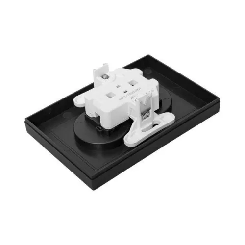 Розетка 2-м СП Эпика 16А без заземл. защ. шторки с рамкой механизм черн. EKF UP1-SOB-201 фото 4