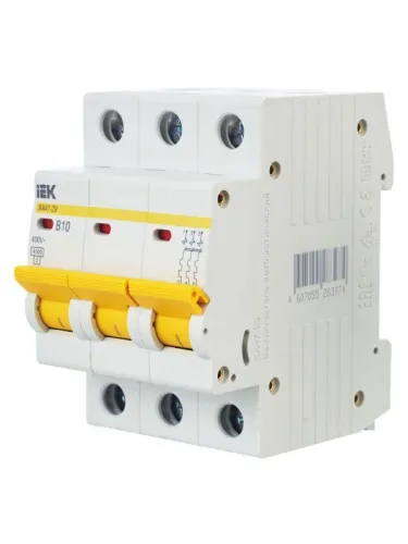 Выключатель автоматический модульный 3п B 10А 4.5кА ВА47-29 KARAT IEK MVA20-3-010-B фото 8