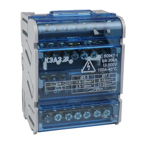 Шина "N" нулевая на DIN-рейку в корпусе 4х7 групп КЭАЗ 143231 фото 2