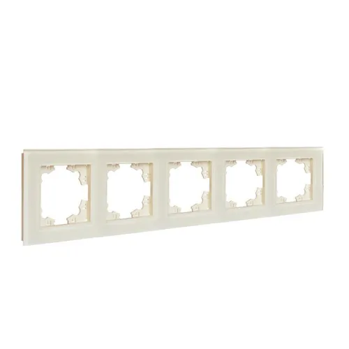 Рамка 5-м Афина стеклянная сл. кость (ivory) UNIVersal 2276 фото 3