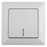 Выключатель 1-кл. СП Solo 4-102-01 10А 250В IP20 с подсветкой бел. Intro Б0053557