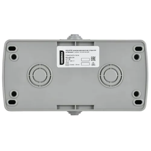 Розетка 2-м ОП AQUATIC РСш22-2-А 16А IP54 с заземл. с крышкой GENERICA ERA22-K03-16-54 фото 4