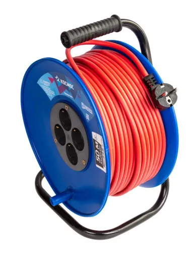 Удлинитель на катушке 4х50м с заземл. 16А IP20 3.5кВт ПВС 3х1.5 КОСМОС YKKsm50m-4g-Z(16A) фото 3