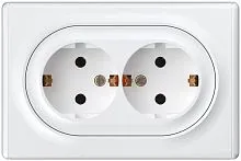 Розетка 2-м СП Florence 16А IP20 с заземл. винт. клеммы бел. 1E10401300 OneKeyElectro 2172767