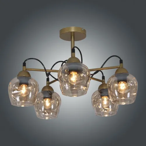 Светильник "Мирра" 151 (плафон 8268) НСБ 01-5х60-165 Е27 (ИМ) потолочный зол. Элетех 1005405272 фото 3