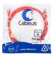Патч-корд U/UTP кат.6 PC-UTP-RJ45-Cat.6-2m-RD 2xRJ45/8p8c неэкранир. PVC 2м красн. Cabeus 8693c
