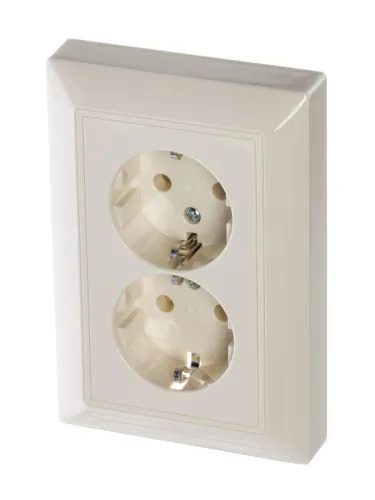 Розетка 2-м СП Basic 16А IP20 250В Schuko сл. кость ABB 2CKA002014A1463