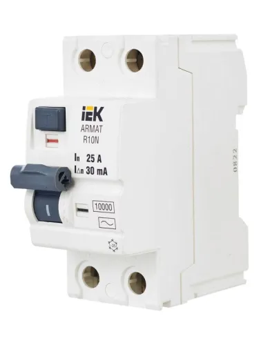 Выключатель дифференциального тока (УЗО) 2п 25А 30мА тип AC ВДТ R10N ARMAT IEK AR-R10N-2-025C030 фото 4