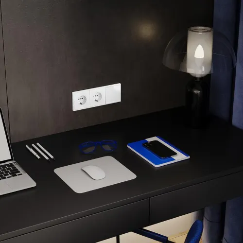 Выключатель 1-кл СП S70 10А с подсветкой механизм бел. матов. Voltum VLS010202 фото 7