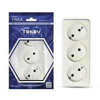 Розетка 3-м ОП Frea 16А IP20 250В без заземл. АБС-пластик беж. TOKOV ELECTRIC TKE-FR-R3-C02