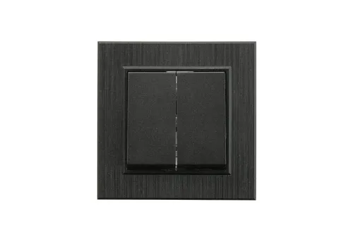 Выключатель 2-клав. Karea LINE STAR чер. Makel 86054003