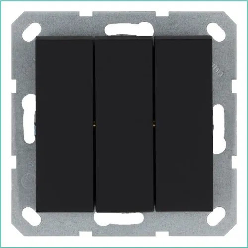 Выключатель 3-кл. 10А IP20 механизм черн. матовый soft touch Jasmart G3031PB