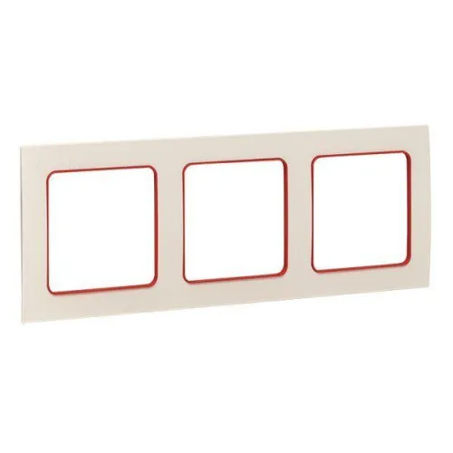 Рамка 3-м Стокгольм бел. с линией цвета красн. PROxima EKF EAM-G-304-10 фото 3